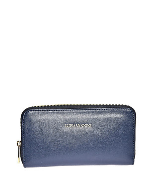 Син кожен дамски портфейл Tamara снимка