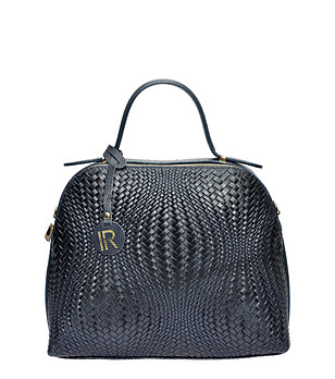 Кожена дамска чанта в тъмносин нюанс Brenda снимка