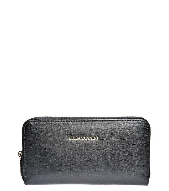 Черен кожен дамски портфейл Tamara снимка