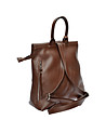 Кафява дамска раница от естествена кожа Sima-2 снимка