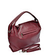 Дамска чанта от естествена кожа в бордо-2 снимка