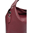 Дамска чанта от естествена кожа в бордо-3 снимка