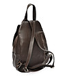 Тъмнокафява кожена дамска раница Lora-2 снимка