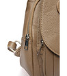 Кожена дамска раница Lora в цвят таупе-3 снимка