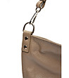 Кожена дамска чанта в цвят таупе-3 снимка