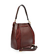 Дамска кожена чанта в бордо Moni-2 снимка