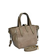 Дамска кожена чанта в цвят таупе-2 снимка