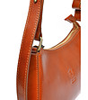 Дамска чанта от естествена кожа в цвят коняк-3 снимка