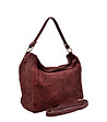 Дамска чанта от естествена кожа в бордо-2 снимка