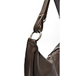 Тъмнокафява кожена чанта за рамо-3 снимка
