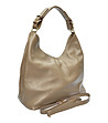 Дамска чанта от естествена кожа в цвят таупе Izora-2 снимка