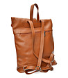 Дамска раница от естествена кожа в цвят коняк Vena-2 снимка