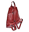 Червена дамска раница от естествена кожа Erika-2 снимка