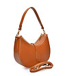 Кожена дамска чанта от естествена кожа в цвят коняк Marlit-2 снимка