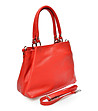 Червена дамска кожена чанта-2 снимка