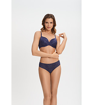 Сутиен в тъмносиньо Crystalline с твърди чашки снимка