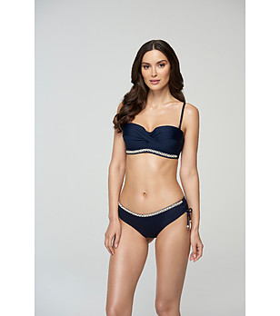 Бански горнище в тъмносиньо с декорация от перли Dramatic снимка