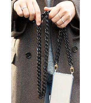 Черна верижка за телефон снимка