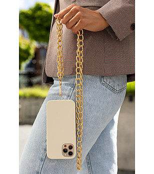 Златиста верижка за телефон снимка