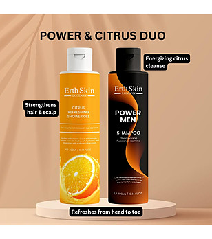 Комплект от шампоан за мъже и душ гел цитрус снимка