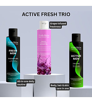 Комплект от два душ гела за за мъже и душ гел грозде снимка