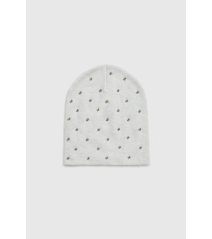 Дамска светлосива шапка с декорации снимка