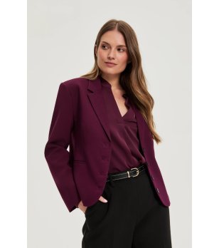 Дамско бордо сако с елегантен дизайн снимка