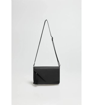 Дамска черна чанта с презрамка снимка