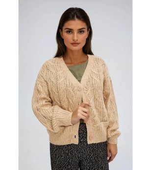 Дамска бежова жилетка снимка