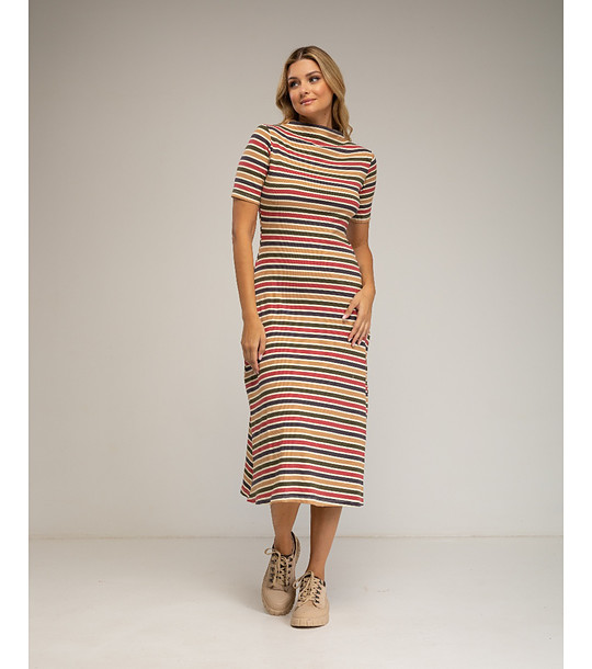 Рокля на многоцветно райе снимка