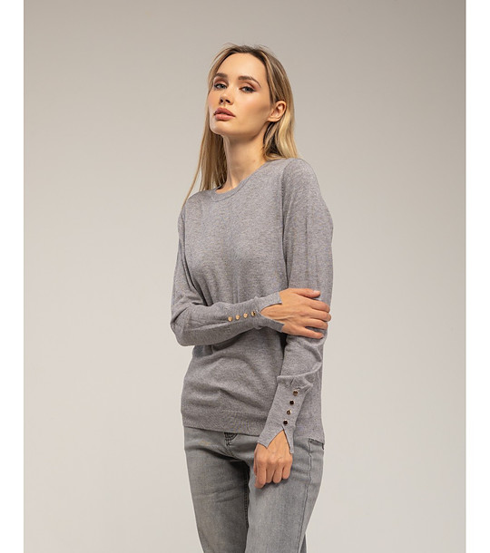 Сива дамска блуза с копчета снимка