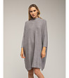 Рокля в сиво от фино плетиво-1 снимка