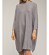 Рокля в сиво от фино плетиво-3 снимка
