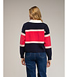 Дамски трицветен пуловер с елегантен дизайн-1 снимка