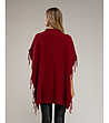 Елегантно дамско пончо в бордо-1 снимка