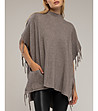 Елегантно дамско пончо в сиво-2 снимка