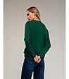 Дамски тънък пуловер в тъмнозелено-1 снимка