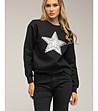 Черна дамска блуза със звезда-2 снимка