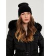 Дамска черна шапка с подгъв-0 снимка