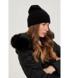 Дамска черна шапка с подгъв-1 снимка
