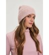 Дамска розова шапка с рипс-1 снимка