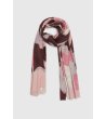 Дамски шал с принт в бордо, сиво и розово-0 снимка