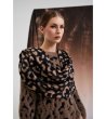 Дамски шал в черно и кафяво с леопардов принт-1 снимка