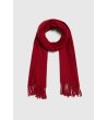 Дамски червен шал с ресни-0 снимка