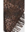 Дамски кафяв шал с леопардови шарки -2 снимка