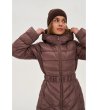 Дамско зимно яке в цвят мока-4 снимка