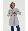 Дамско сиво палто с копчета-4 снимка