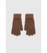 Дамски кафяви ръкавици с плетен дизайн-0 снимка