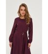 Рокля в бордо с колан-3 снимка
