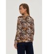 Дамска блуза с принт в кафяви нюанси-1 снимка